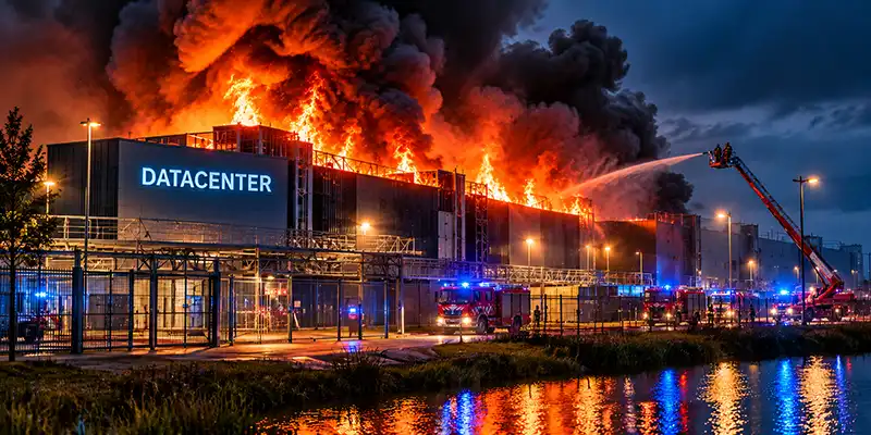 Brand in een datacenter kan nare gevolgen hebben voor zorgcommunicatie in de cloud